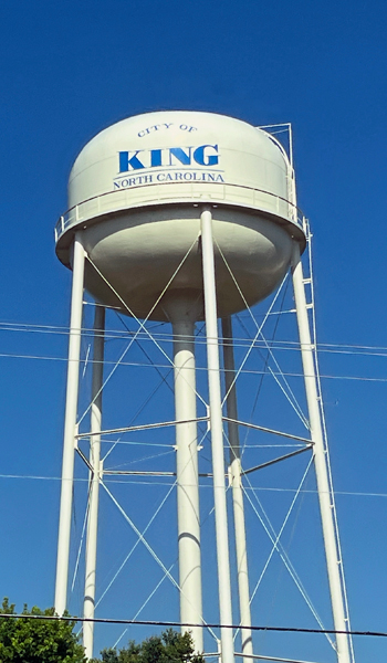 water towers in King, North Carolina