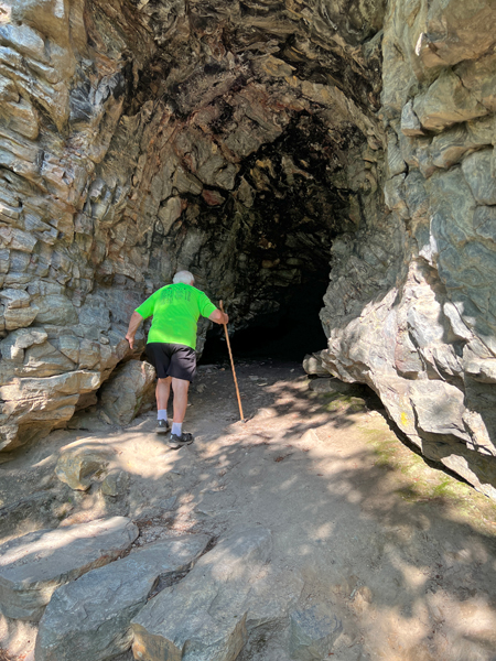 Lee Duquette entering Tory's Den Cave