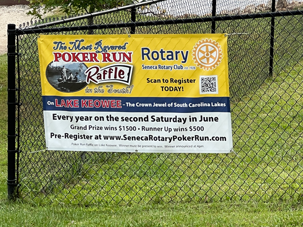Poker Run raffle sign