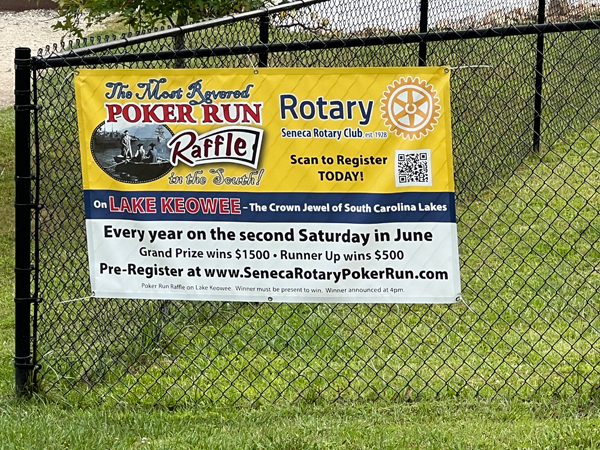 Poker Run raffle sign