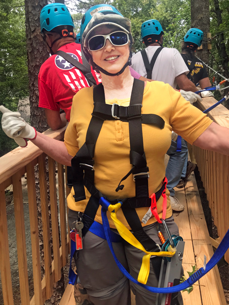 Karen Duquette ready to zipline