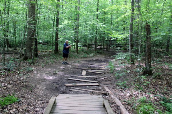 Lee Duquette on the trail to Station Cove Falls