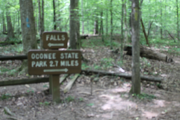 directional sign to the falls