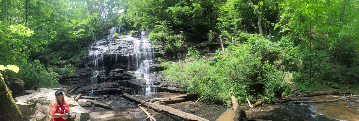 panorama of Station Cove Falls