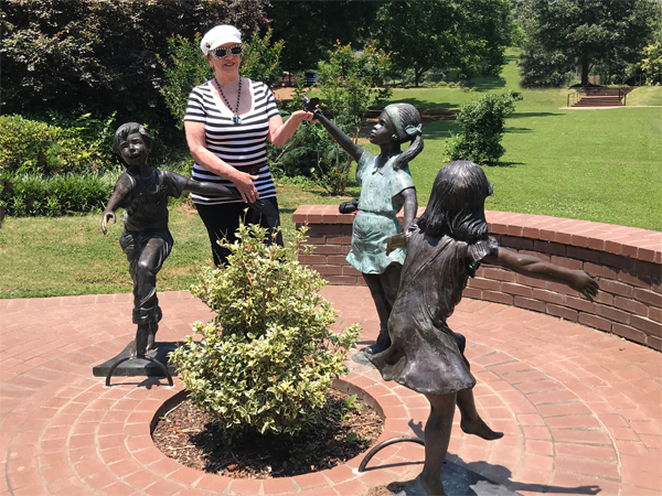 Karen Duquette at the Children's Sculpture