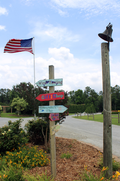 USA flag and directional signs