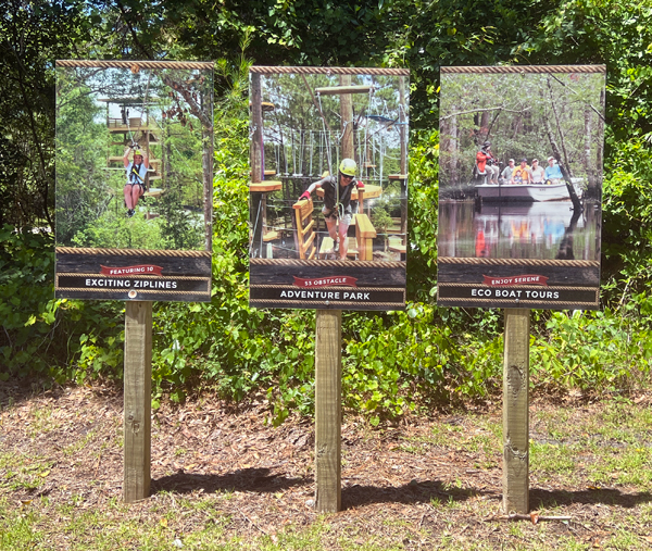 entry signs for tours