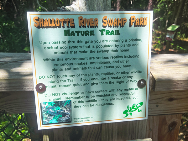 Shallotte River Swamp Park Nature Trail