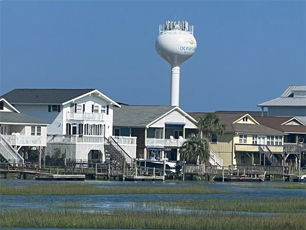 Ocean Isle water tower and hous