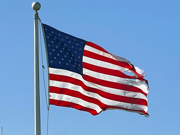 A very ripped USA Flag