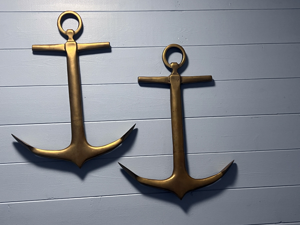 Anchors on the wall in the restroom