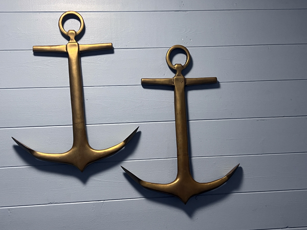 Anchors on the wall in the restroom