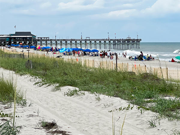 view of the beach from the boardwalk