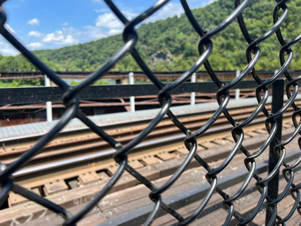 railroad bridge and fence
