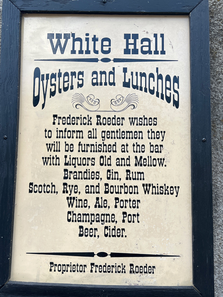 White Hall Tavern sign