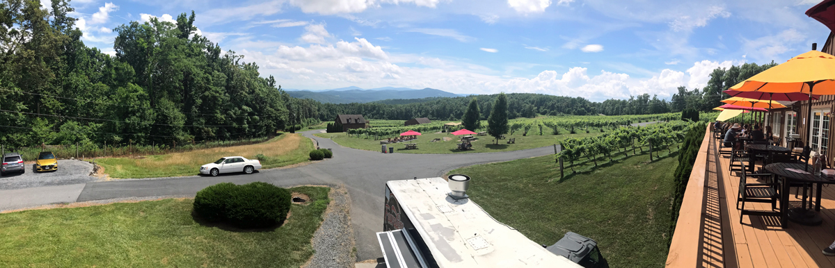 panorama view from the outdoor seating balcony