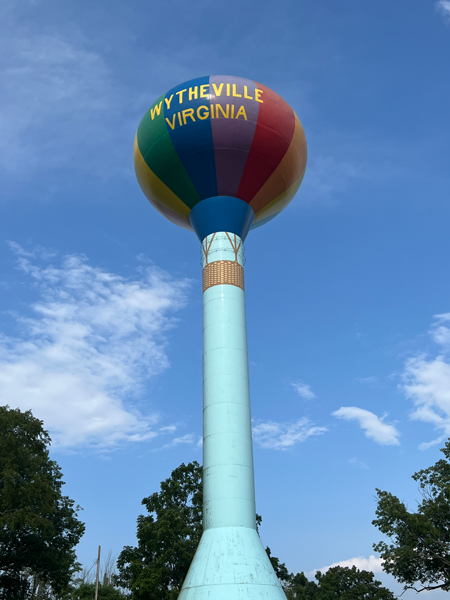 Wytheville hot air balloon water tower