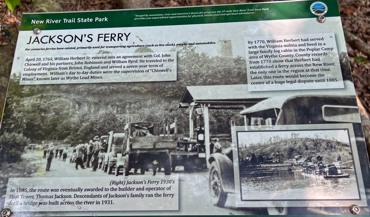 sign about Jackson's Ferry