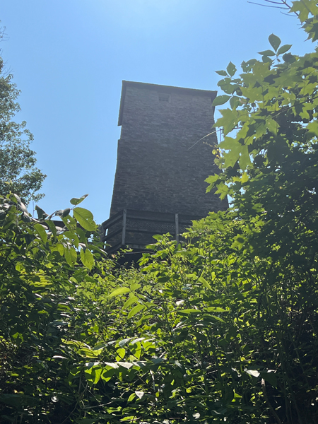 The back side of The Shot Tower