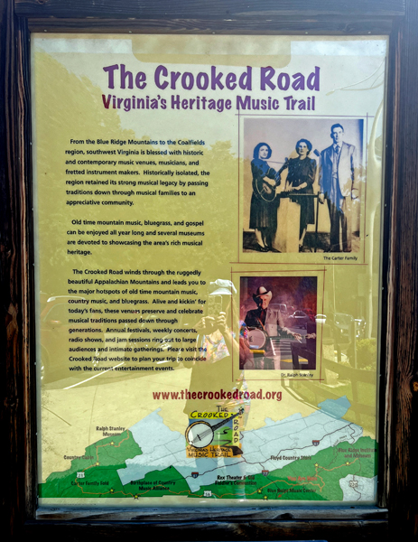 Virginia's Heritage Music tRail sign