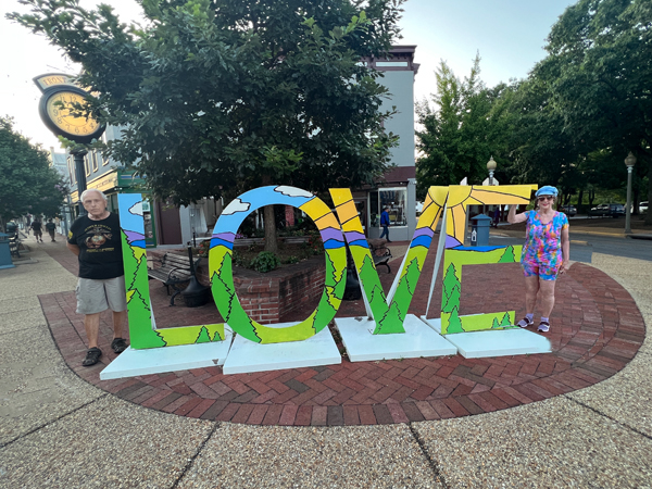 Love sign and the two RV Gypsies