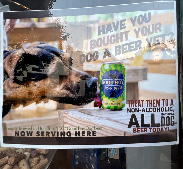 dog beer sign