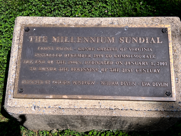 Millennium Sundial sign