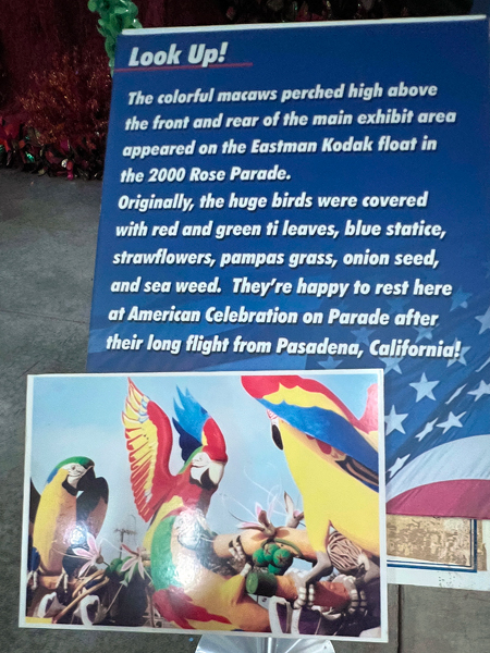 sign about the colorful macaws