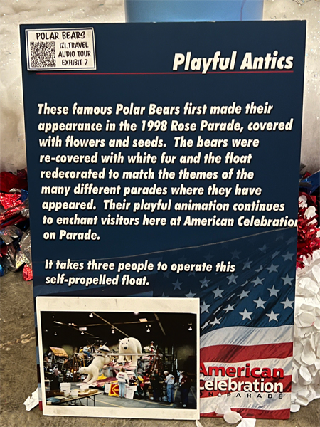 sign about the Polar Bears float