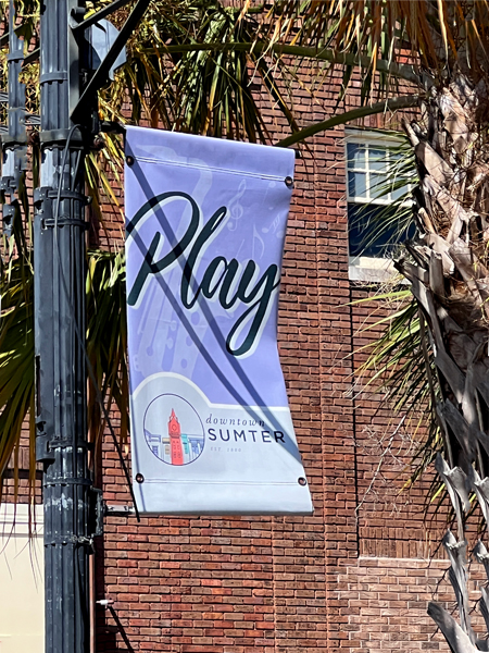 Play flag in downtown Sumter