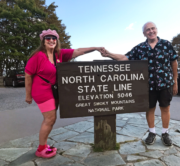 Karen and Lee Duquette at the TN and NC state line