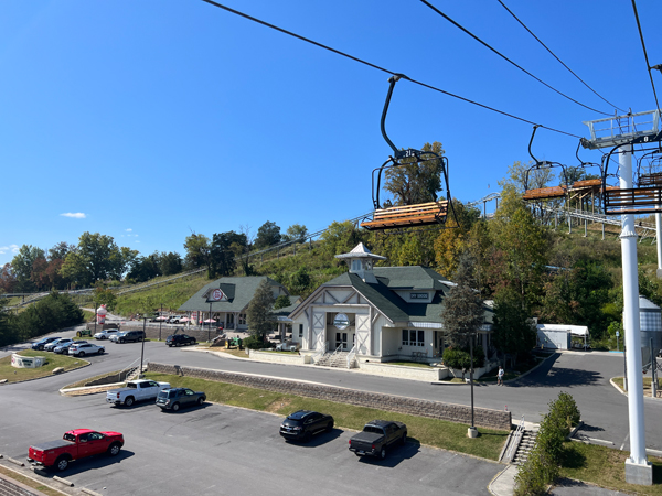 Chair lift and Wild Stallion Caoaster parking lot