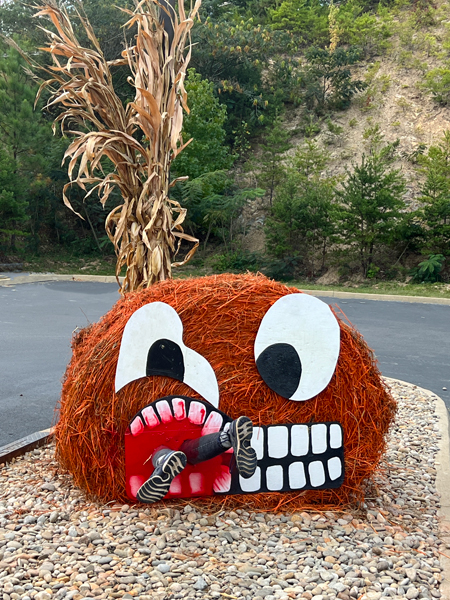 Halloween hay bale