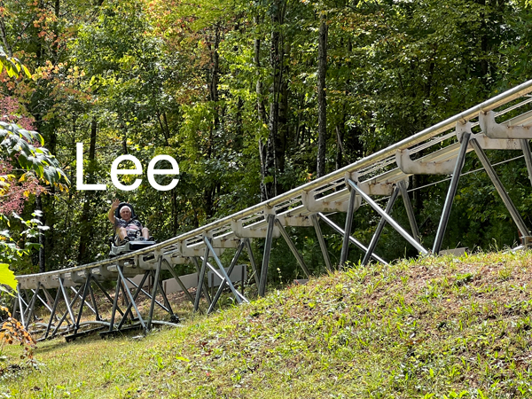 Lee Duquette on the roller coaster