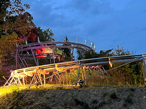 nigh view on the roller coaster