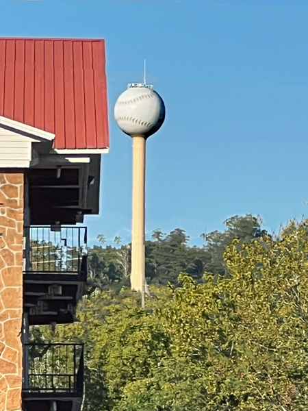 Baseball water tower in Pigeon Forge