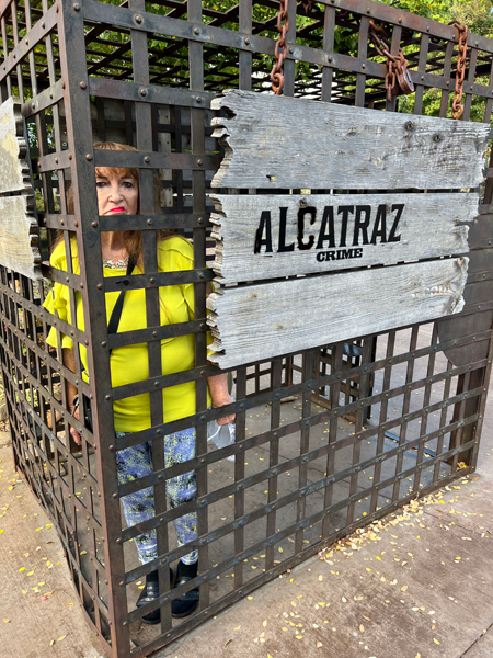 Karen Duquette in the Alcatraz Crime Jail Cell