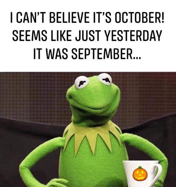 October poster and Kermit the frog