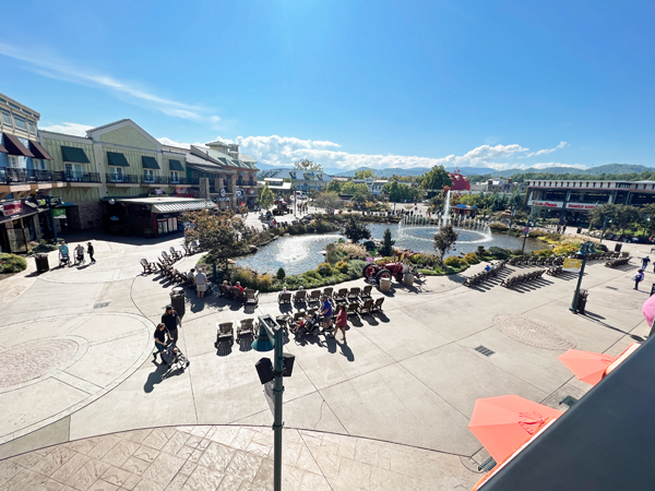 View from the second floor outdoor lounge of Margaritaville Island Hotel