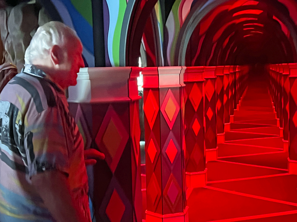 Lee Duquette in the mirror maze