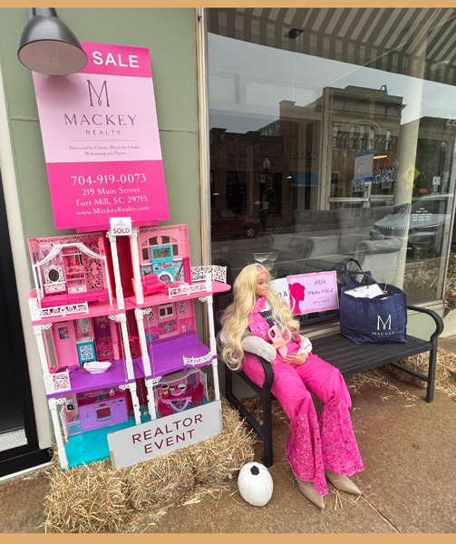 Mackey Realty Barbie scareccrow