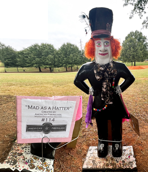 American Fiberglass Mad Hatter scarecrow