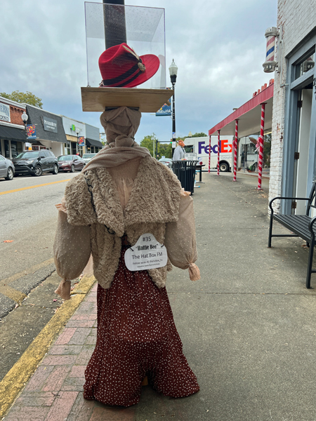 Hattie Bee of the Hat Box scarecrow