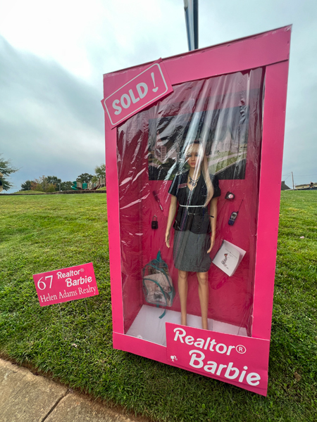 Realtor Barbie scarecrow