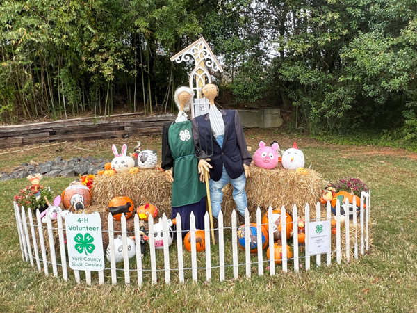 American Gothic Petting Zoo scarecrow grouping