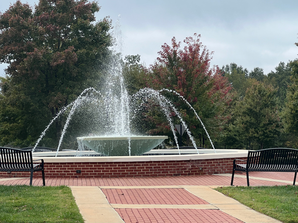 water fountain by Mint Hill Town Hall