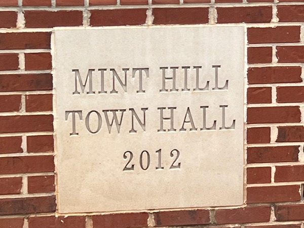Mint Hill Town Hall sign