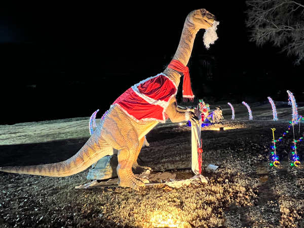 Christmas dinosaur