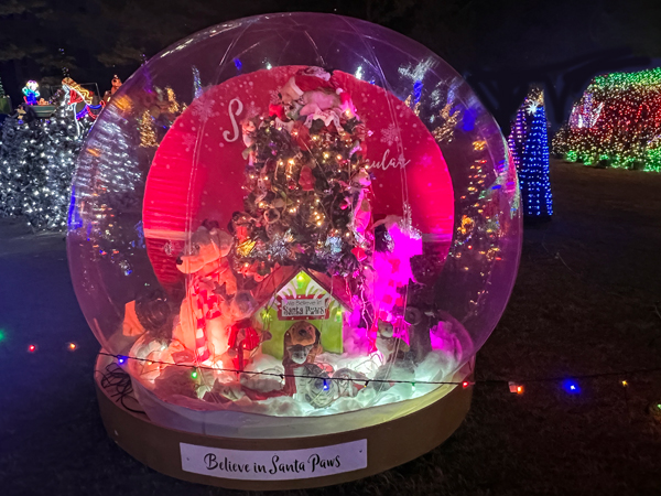 Believe in Santa Paws snow globe