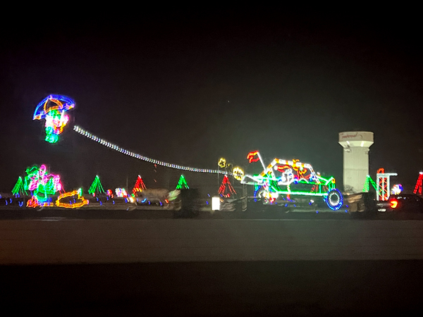 Santa car and kite flyer